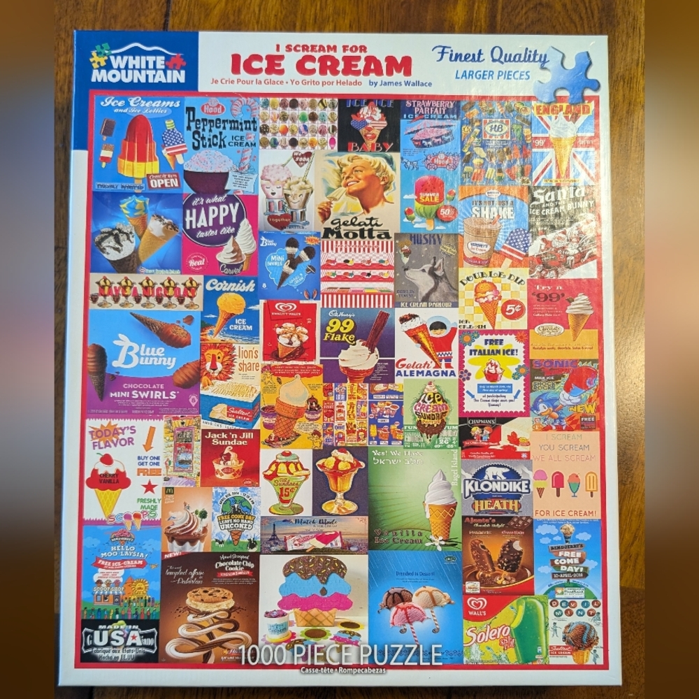 White Mountain Ice Cream Delight Puzzle - Red, Blue, Yellow